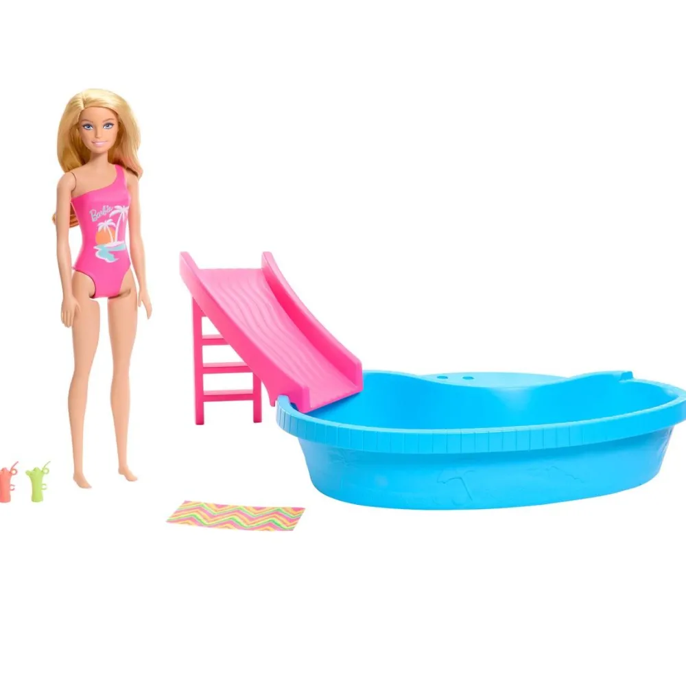 Mattel Coffret Barbie et sa piscine^ Poupées Mannequins