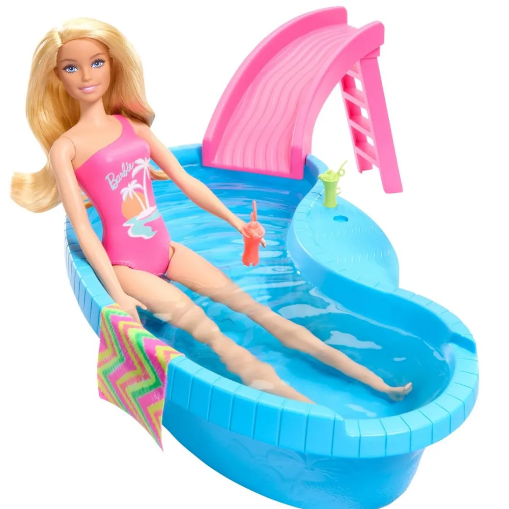 Mattel Coffret Barbie et sa piscine^ Poupées Mannequins