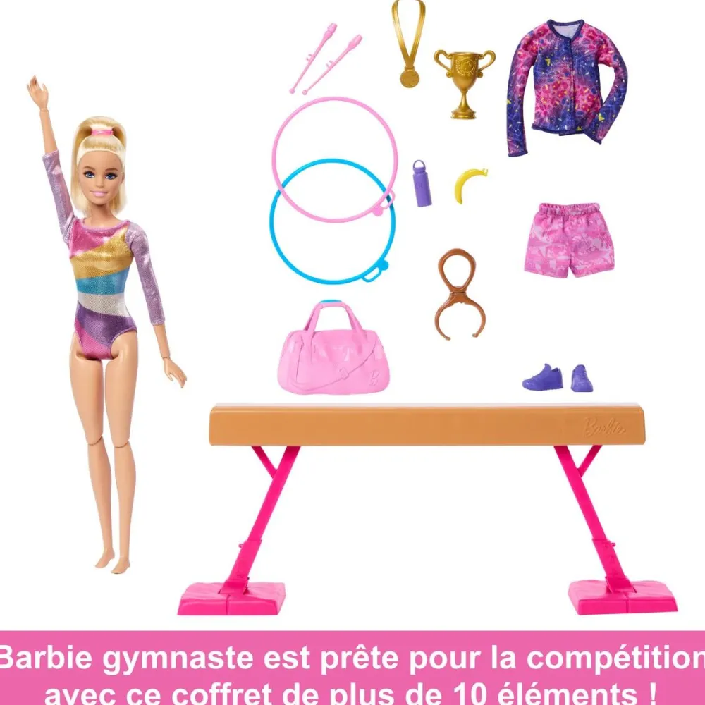 Mattel Coffret Barbie Gymnaste^ Poupées Mannequins