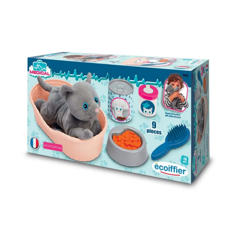 Ecoiffier Coffret Corbeille et accessoires chat^ Docteur Et Vétérinaire