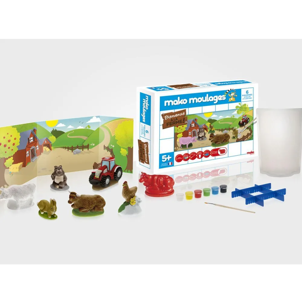 Mako Coffret Créatif Moulages - 6 Moules Ferme^ Modelage Et Moulage