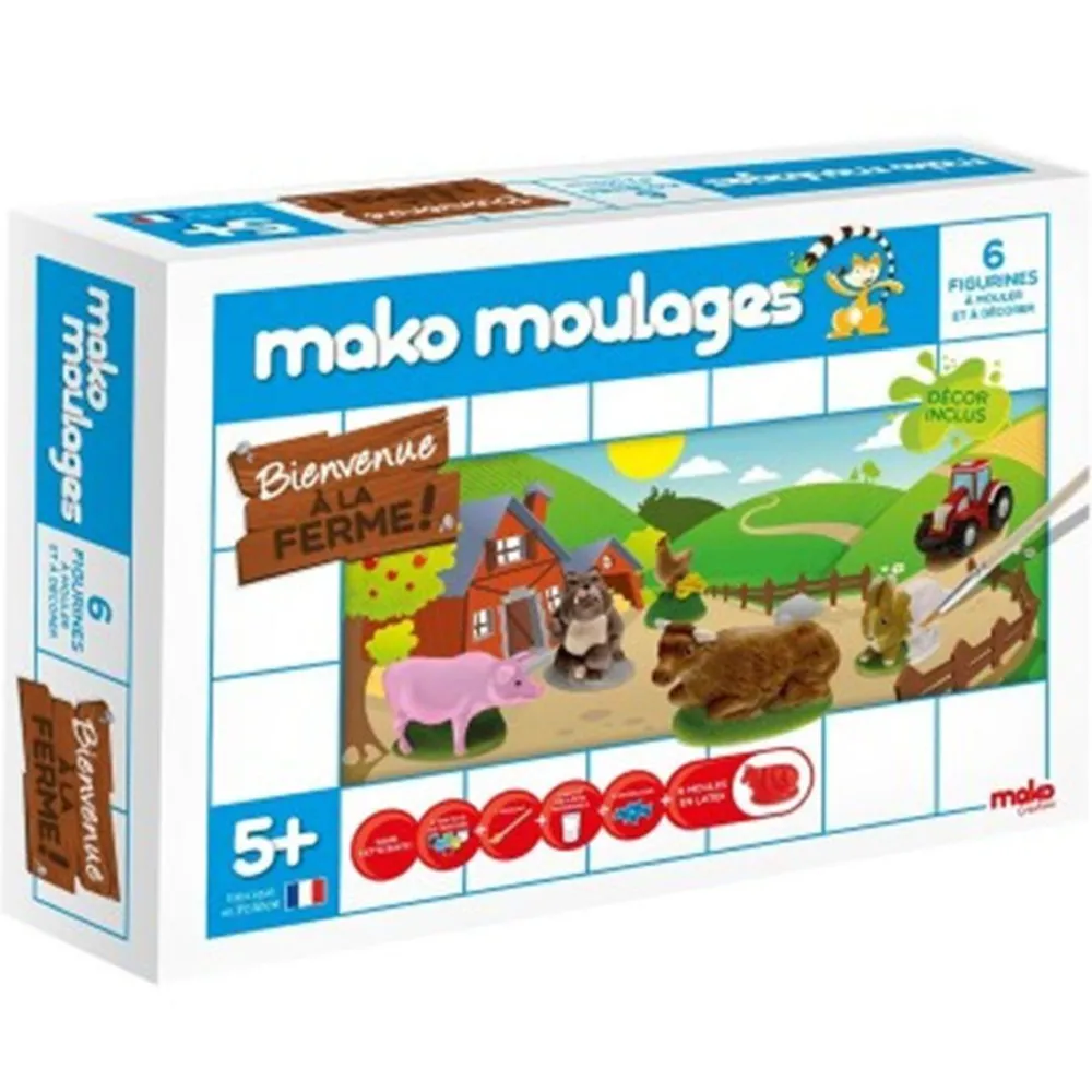 Mako Coffret Créatif Moulages - 6 Moules Ferme^ Modelage Et Moulage