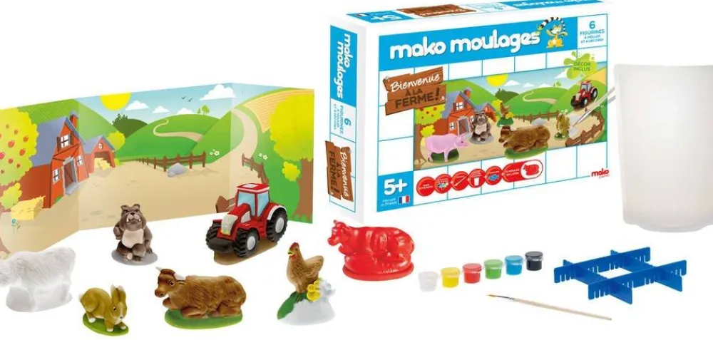 Mako Coffret Créatif Moulages - 6 Moules Ferme^ Modelage Et Moulage