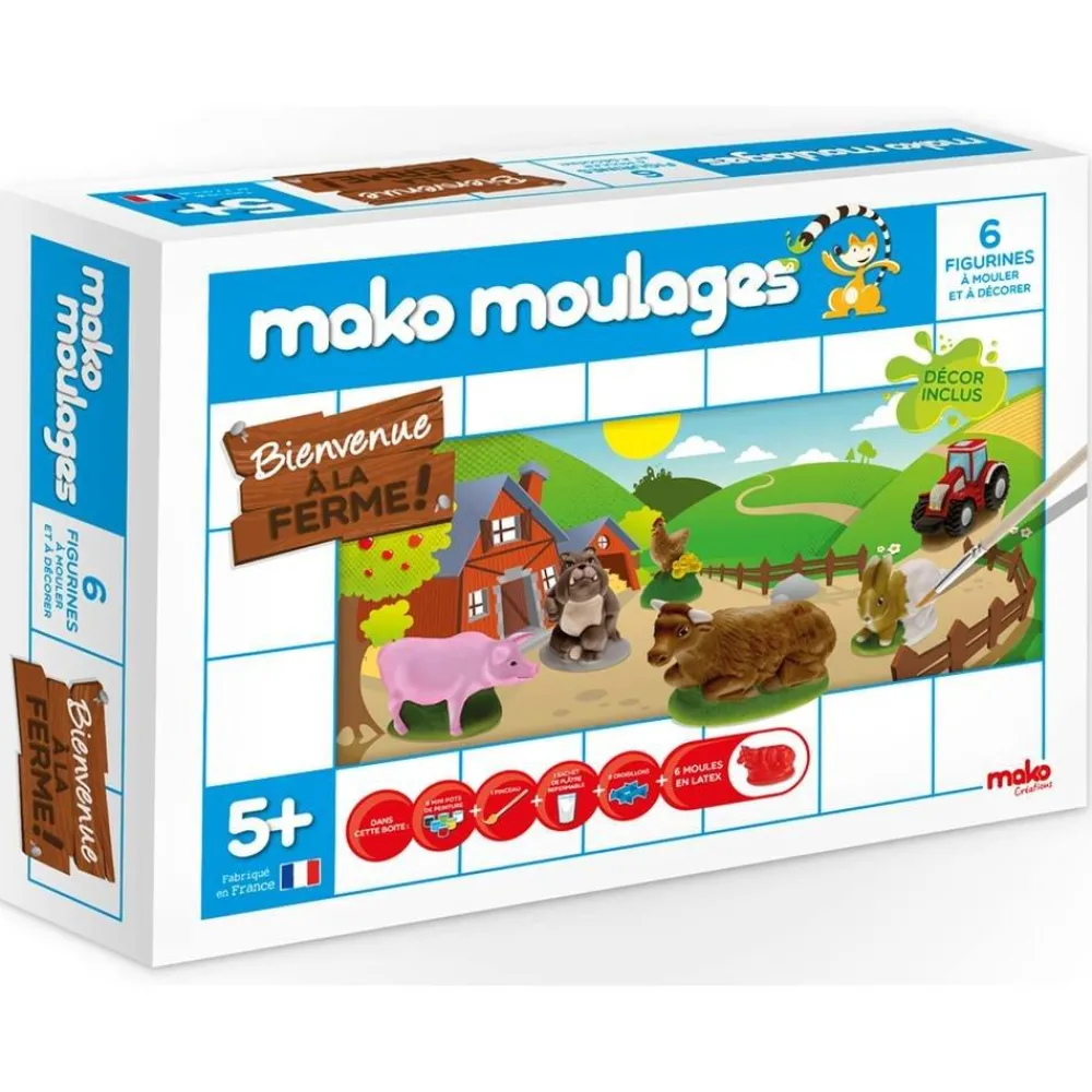 Mako Coffret Créatif Moulages - 6 Moules Ferme^ Modelage Et Moulage