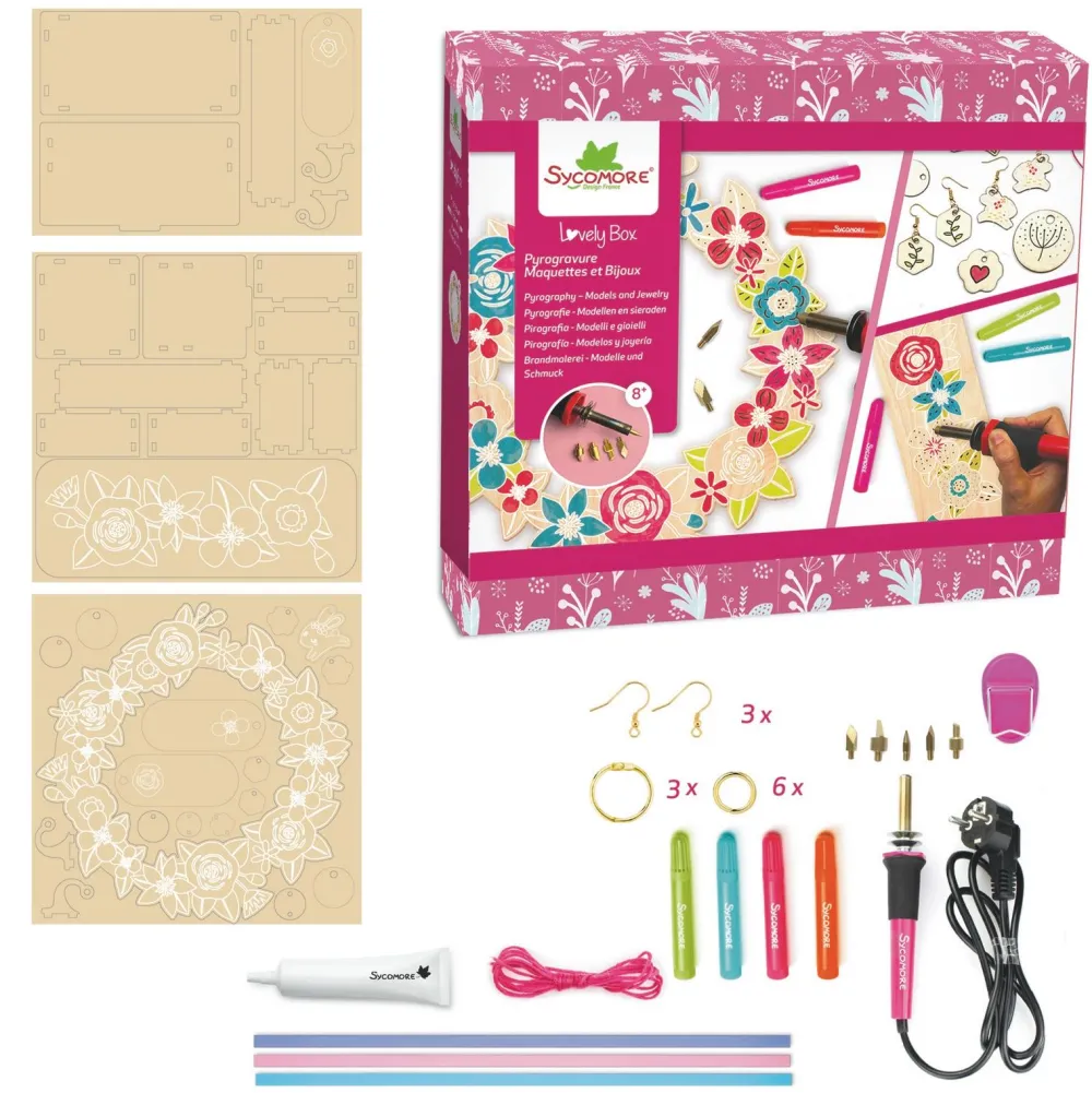 Au Sycomore Coffret Lovely Box XL pyrogravure, maquettes et bijoux^ Autres Activités Créatives