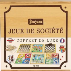 Jeujura Coffret Luxe en bois jeux de société^ Jeux Traditionnels Et Poker