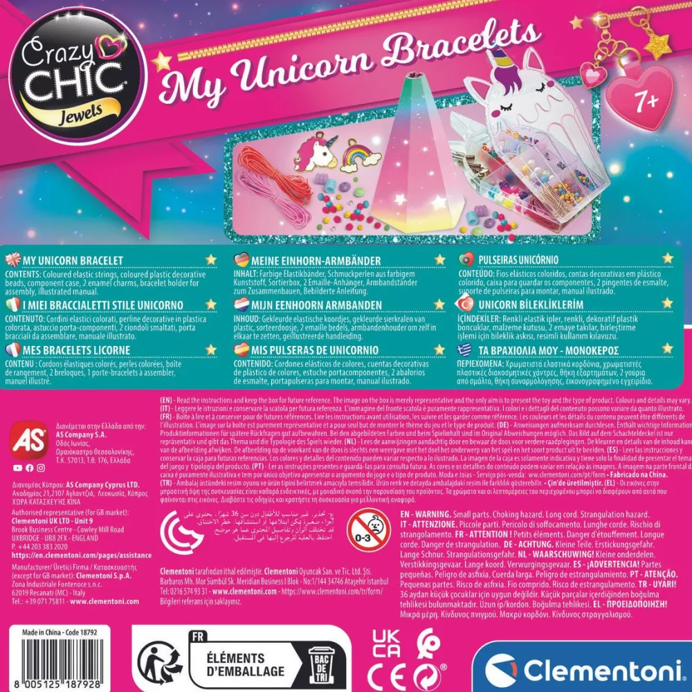 Clementoni Coffret My unicorn bracelets^ Perles, Bijoux Et Perles À Repasser