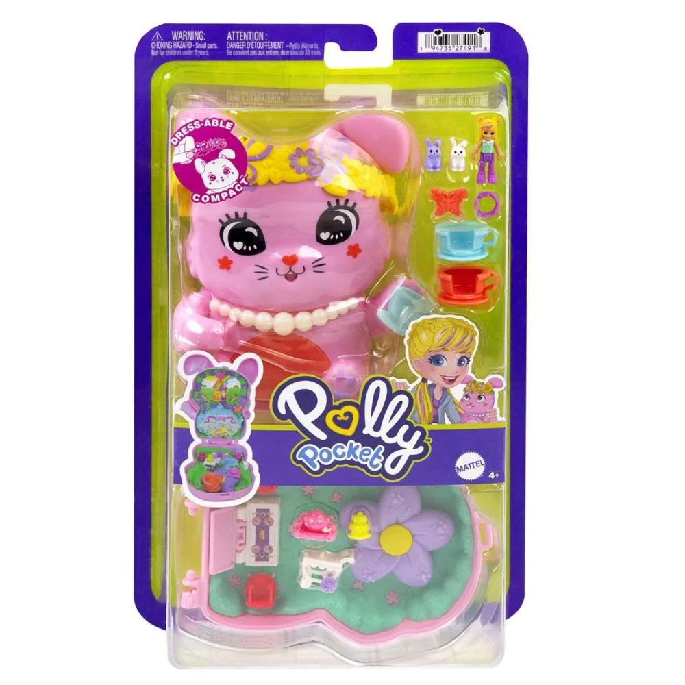 Mattel Coffret Polly Pocket - Lapin l'heure du thé^ Mini-Univers