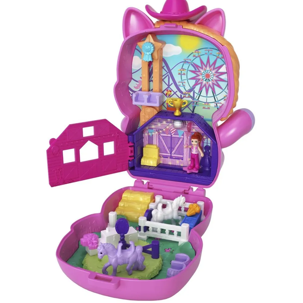 Mattel Coffret Polly Pocket - Rodéo du Poney^ Mini-Univers