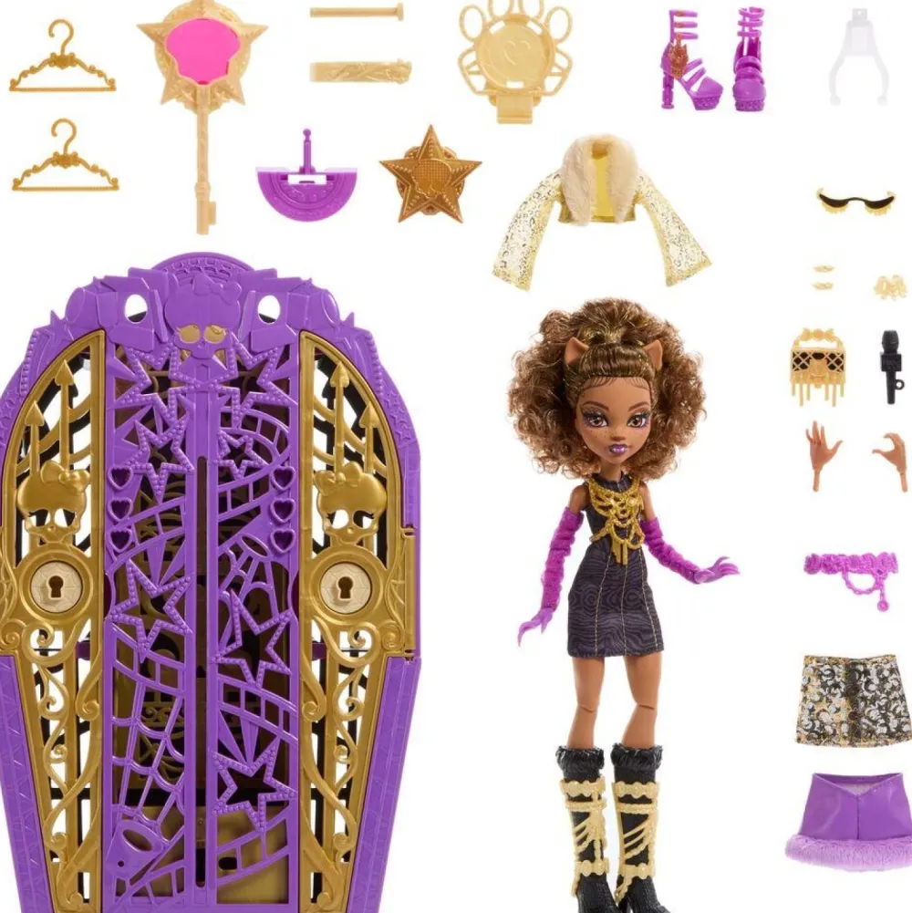 Mattel Coffret secrets Monster High Clawdeen Saison 6 Hautlywood mysteries^ Poupées Mannequins