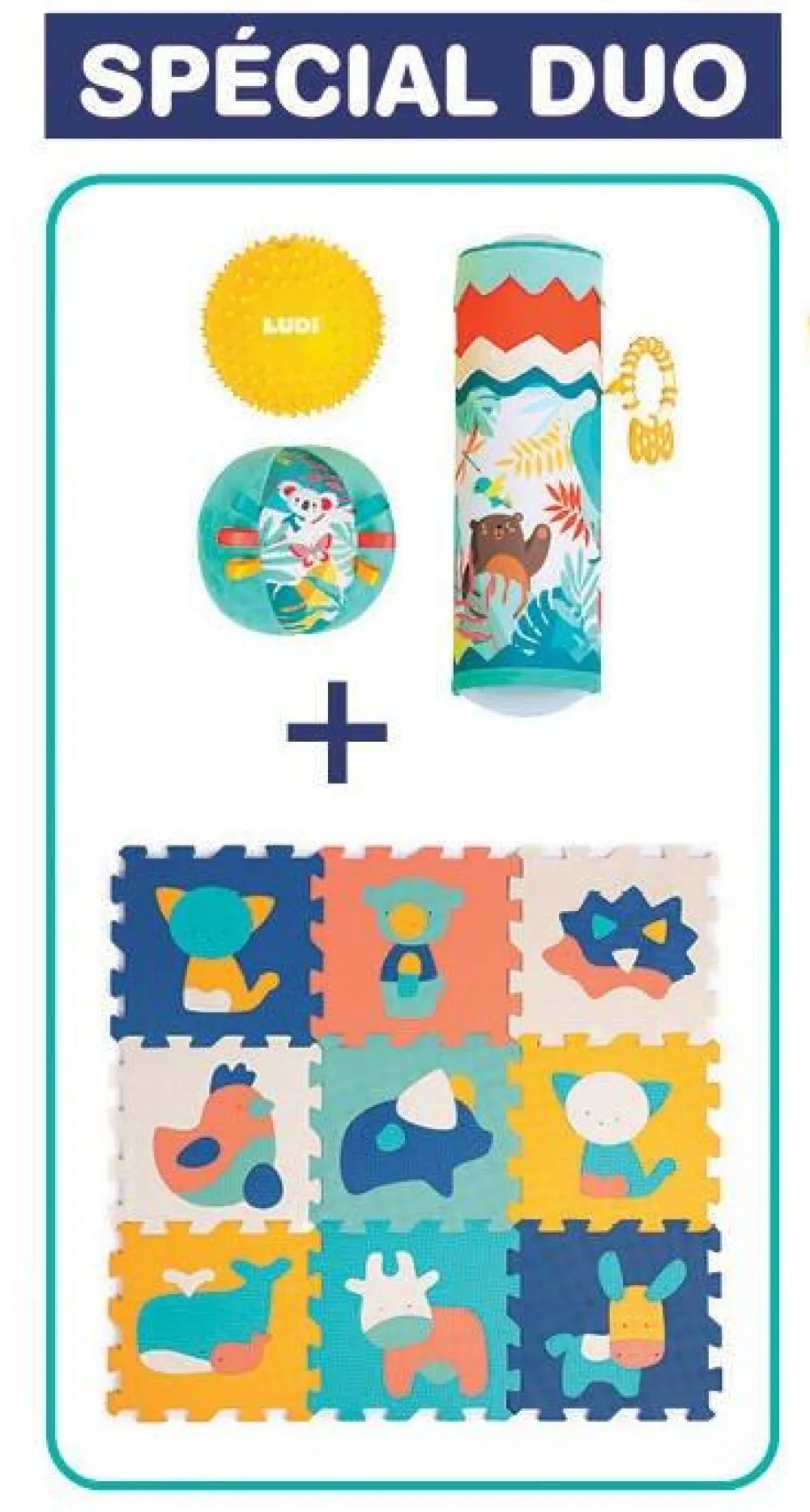 Ludi Coffret Sensoriel - 9 Dalles Animaux^ Tapis, Portiques Et Tables D'Activités