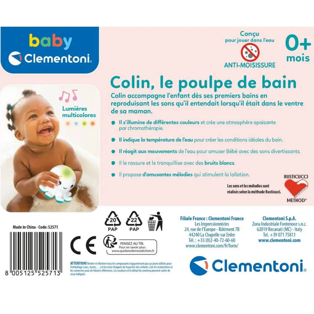 Clementoni Colin le poulpe de bain^ Jouets De Bain
