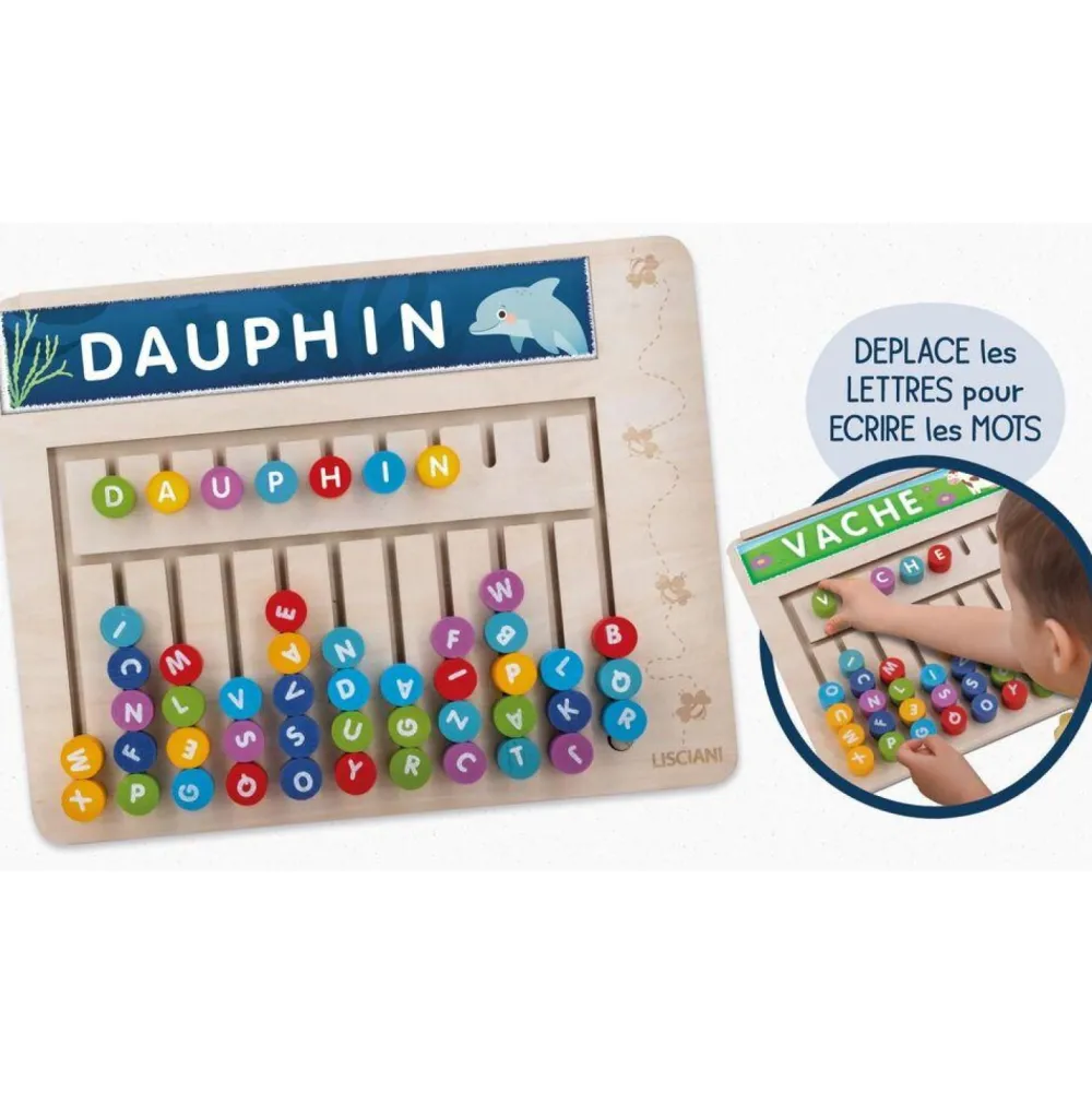 Lisciani Giochi Crée des mots - Compose-mots Montessori^ Apprentissage Des Lettres Et Écritures