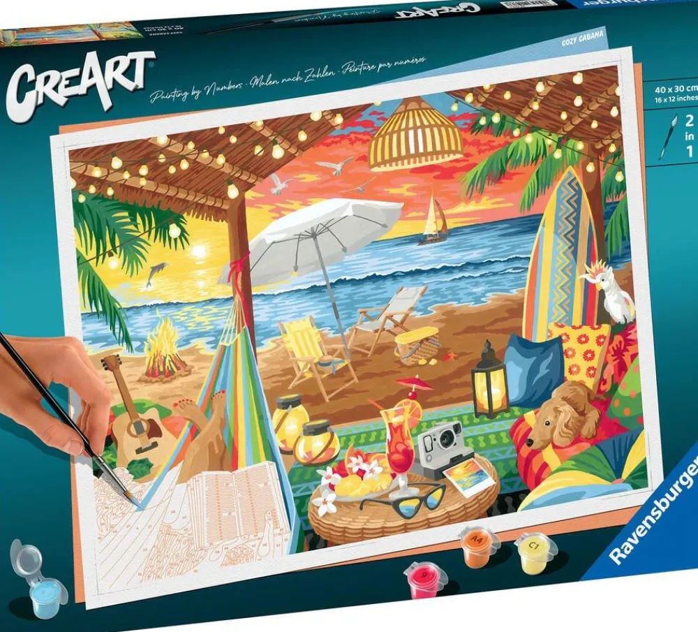Ravensburger CreArt Peinture aux numéros XL Cozy Cabana^ Peinture