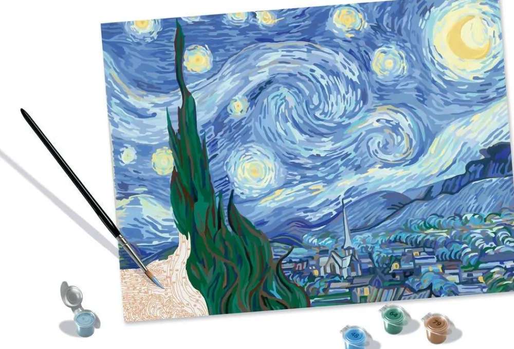 Ravensburger CreArt Peinture aux numéros - Van Gogh La nuit étoilée 30x40 cm^ Peinture