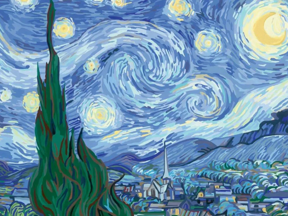 Ravensburger CreArt Peinture aux numéros - Van Gogh La nuit étoilée 30x40 cm^ Peinture