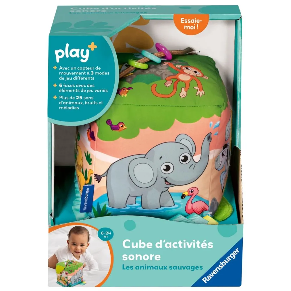 Ravensburger Cube d'activité sonore les animaux sauvages Play+^ Hochets Et Jouets D'Activités