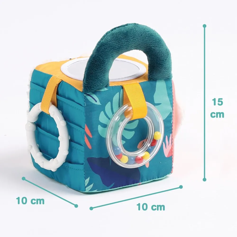 Ludi Cube Tissu feuilles^ Hochets Et Jouets D'Activités|Jouets À Encastrer Et À Empiler