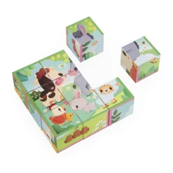 Janod Cubes animaux de la ferme^Enfant Puzzles Bébés Et Enfants