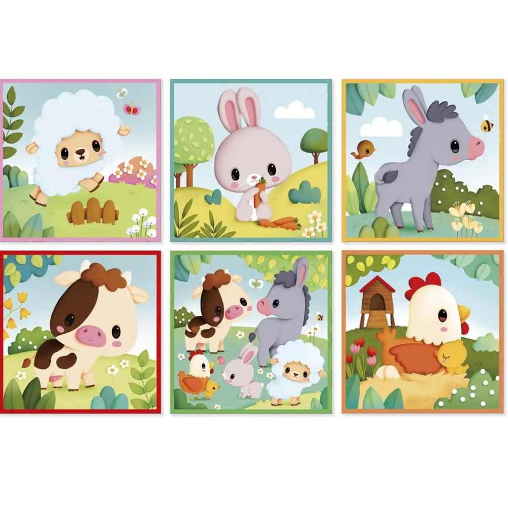 Janod Cubes animaux de la ferme^Enfant Puzzles Bébés Et Enfants