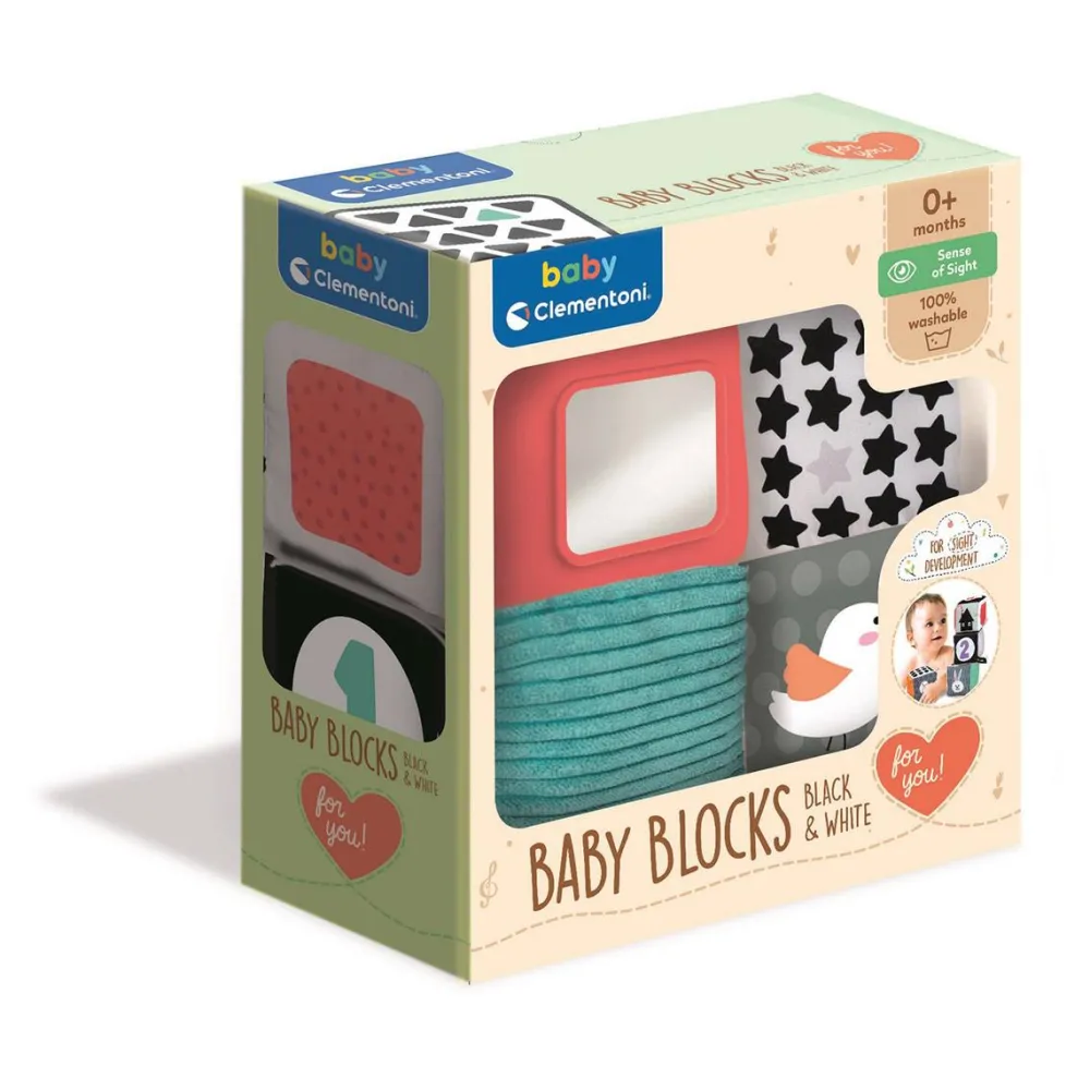 Clementoni Cubes en tissu - Noir et blanc^ Jouets À Encastrer Et À Empiler