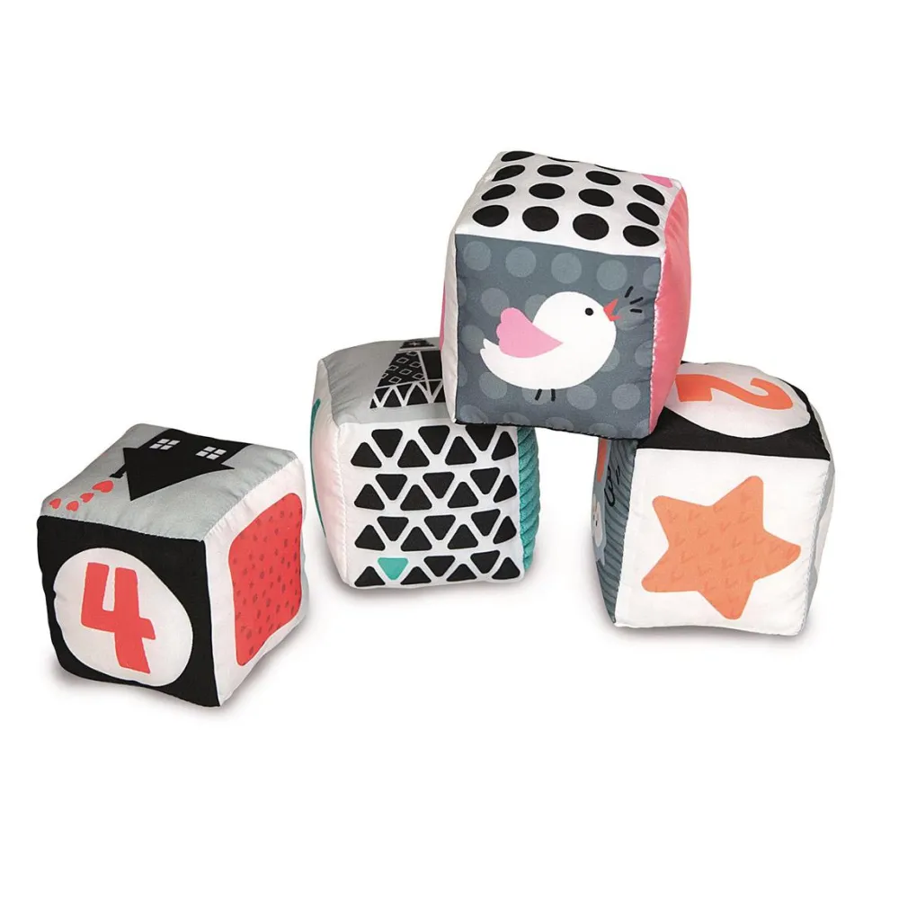 Clementoni Cubes en tissu - Noir et blanc^ Jouets À Encastrer Et À Empiler
