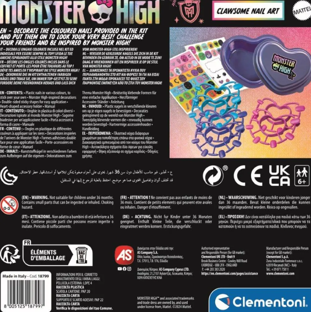Clementoni Dark nail art Monster High^ Cosmétiques
