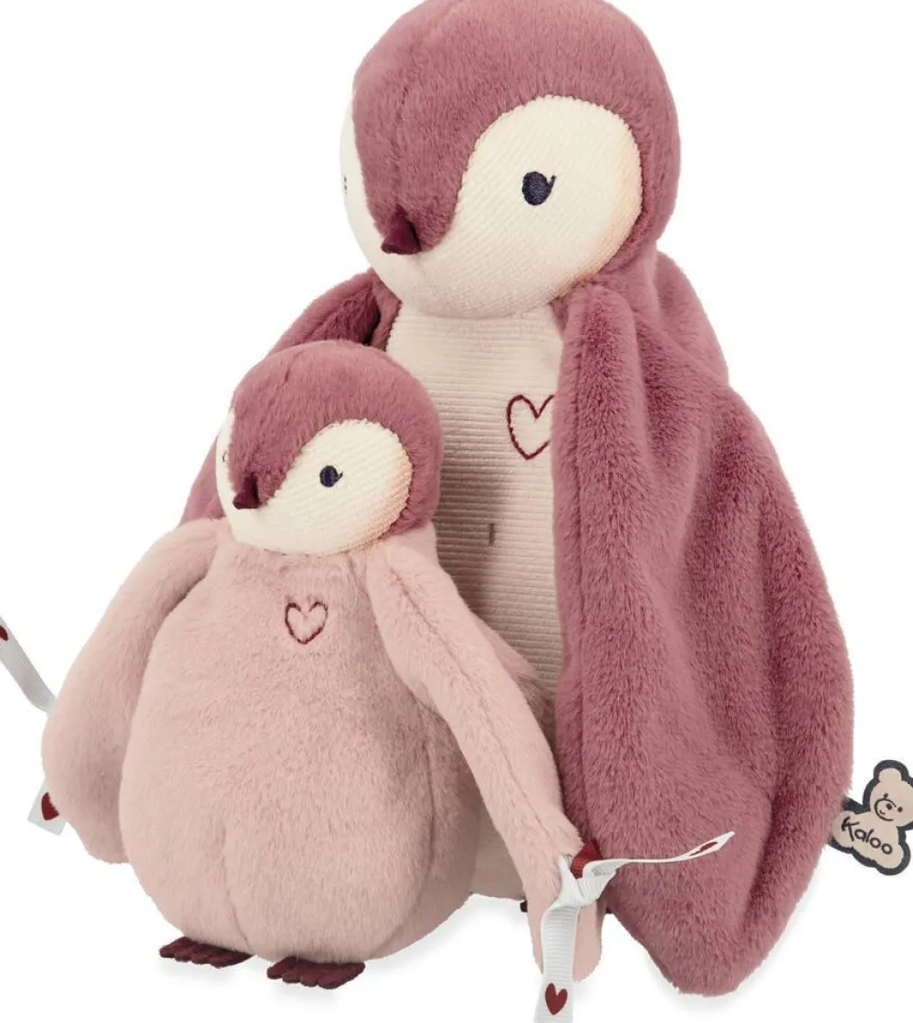 Kaloo Duo De Peluches Manchots Roses Doux Et Rassurants Avec Rubans En C^ Doudous
