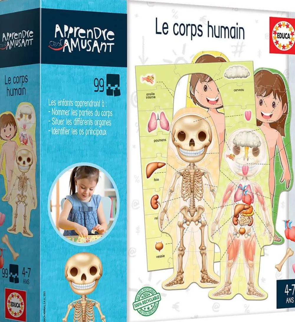 Educa Borras - Le Corps Humain, Jeu Éducatif^ Apprentissage Des Parties Du Corps