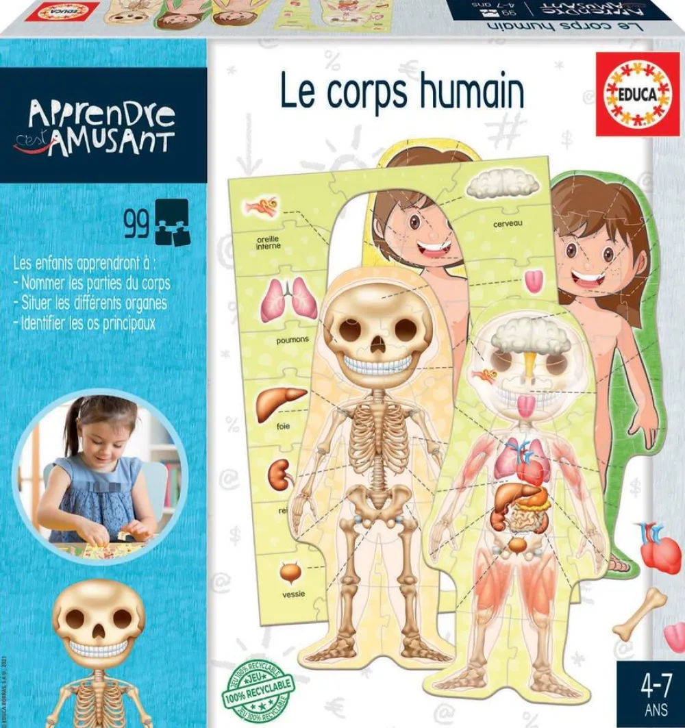 Educa Borras - Le Corps Humain, Jeu Éducatif^ Apprentissage Des Parties Du Corps