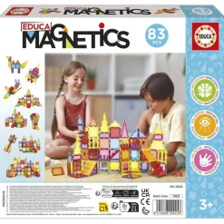 Educa Borras Educa magnetics 83 pièces - Construction en 3D^ Jeux De Construction Aimantés Et Magnétiques