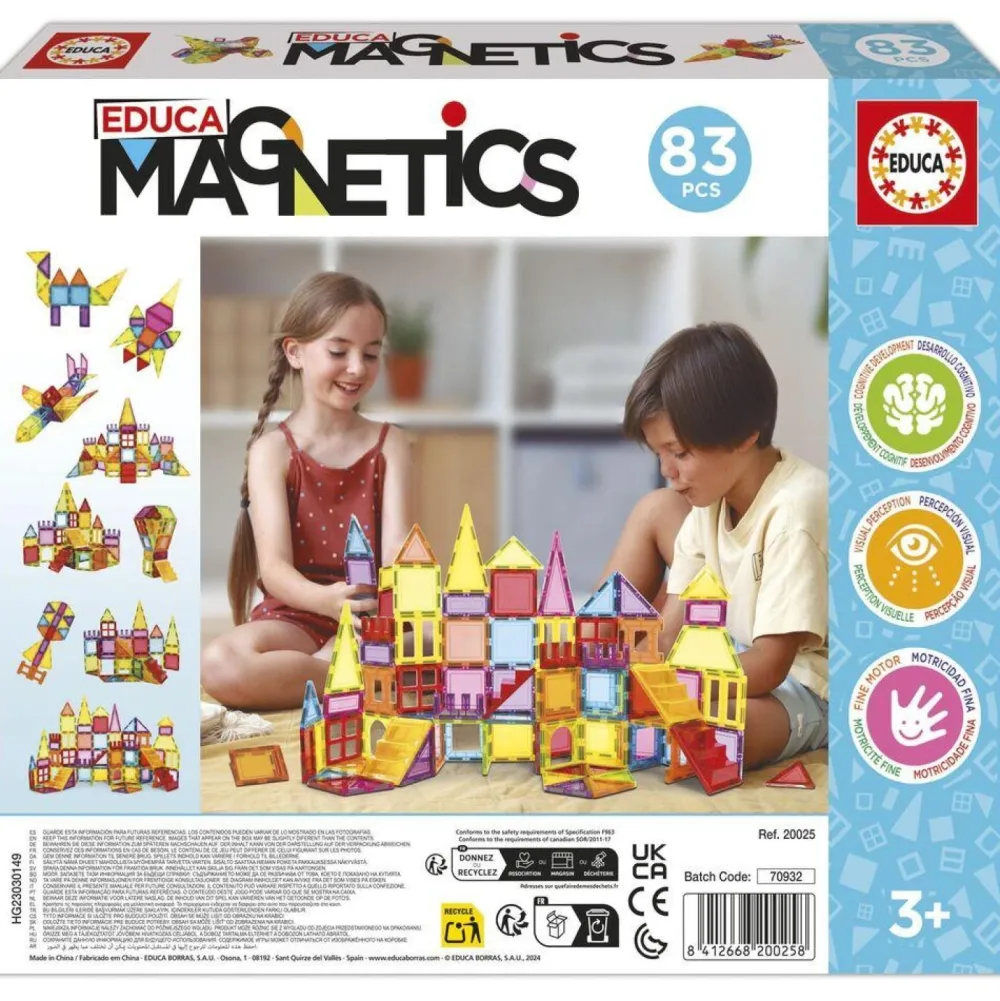 Educa Borras Educa magnetics 83 pièces - Construction en 3D^ Jeux De Construction Aimantés Et Magnétiques