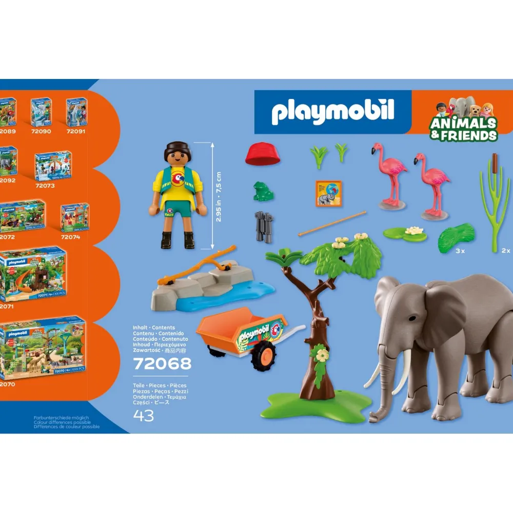 Playmobil Eléphant et soigneur animalier Animal & Friends 72068^ Les Animaux