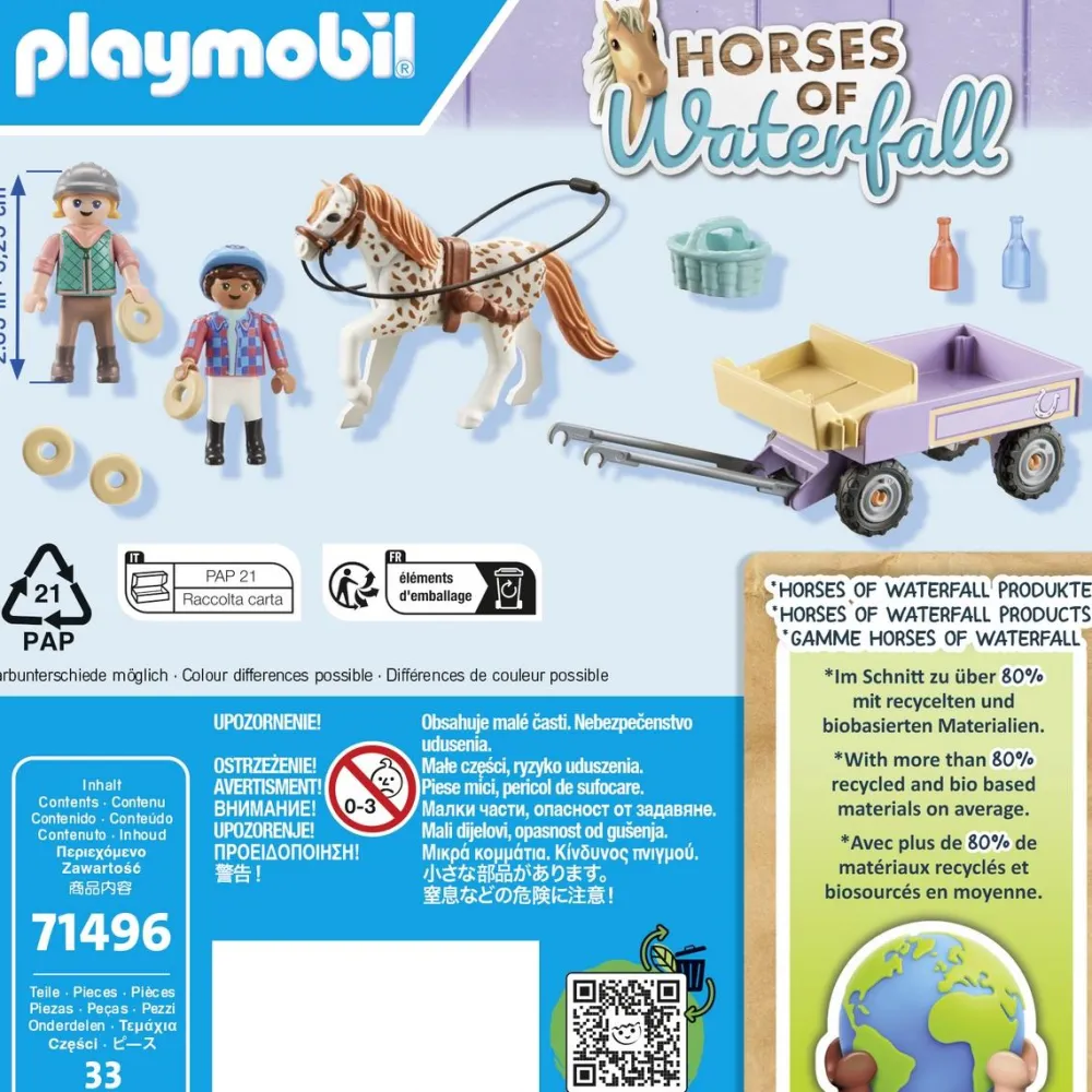 Playmobil Enfants avec calèche et poney Horses of Waterfall 71496^ Les Animaux
