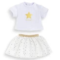 Corolle Ensemble jupe et T-shirt ivoire et or - Ma^ Vêtements Pour Poupons Et Poupées