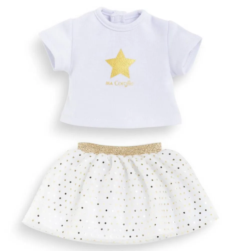 Corolle Ensemble jupe et T-shirt ivoire et or - Ma^ Vêtements Pour Poupons Et Poupées