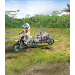 Playmobil Explorateur avec moto et tyrannosaure - Dinos 71524^ Les Dinosaures Et La Préhistoire