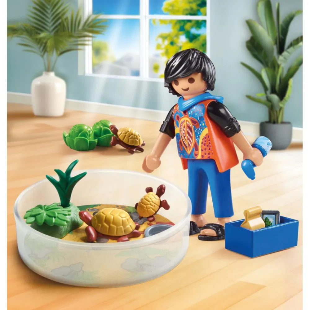 Playmobil Famille de tortues dans un terrarium My Life 71748^ Les Animaux