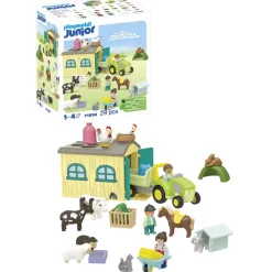 Playmobil Ferme avec Tracteur Junior 71656^ La Ferme Et L'Univers Agricole|Les Figurines Interactives Et À Fonction