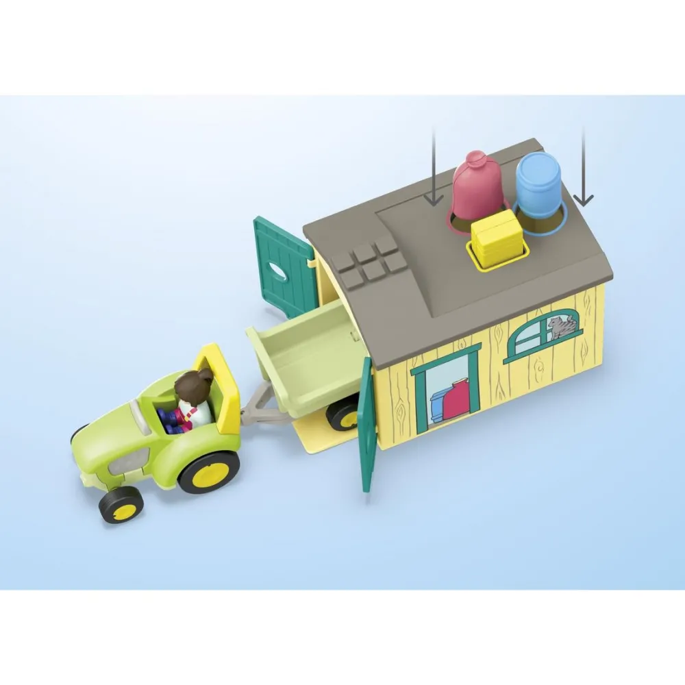 Playmobil Ferme avec Tracteur Junior 71656^ La Ferme Et L'Univers Agricole|Les Figurines Interactives Et À Fonction