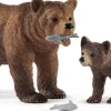 Schleich Figurines Maman Grizzly Avec Ourson - Détails^ Les Animaux