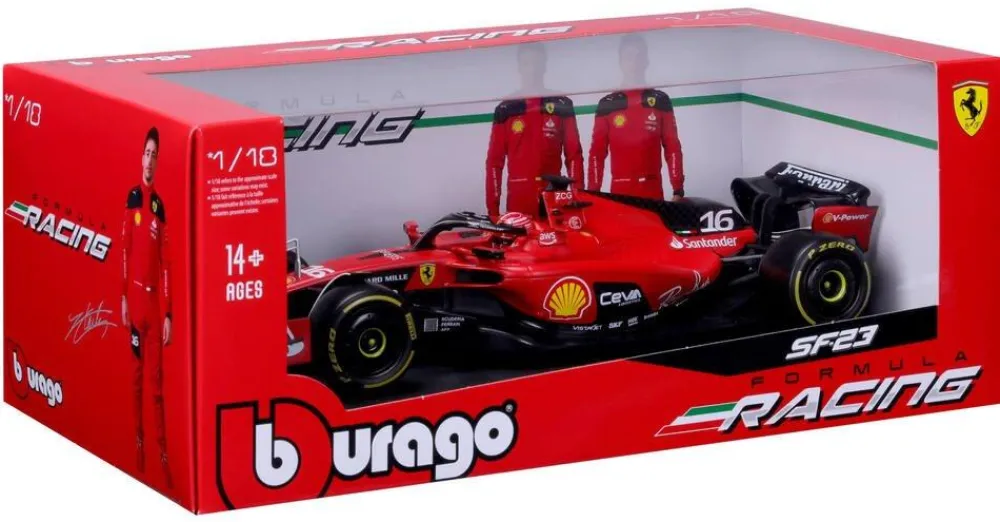 Bburago Formule 1 Ferrari 2023 Avec Casque À L'échelle 1/18^ Modèles Réduits