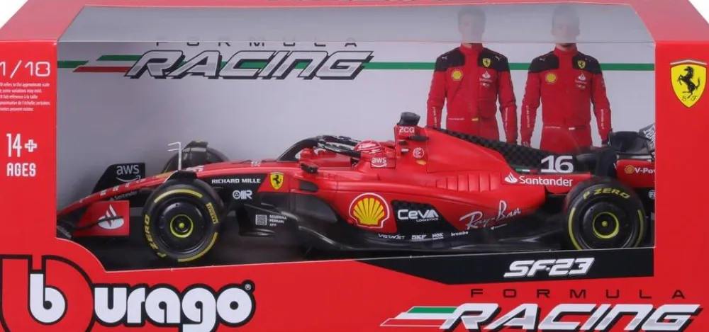 Bburago Formule 1 Ferrari 2023 Avec Casque À L'échelle 1/18^ Modèles Réduits