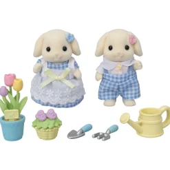 Sylvanian Families Frère Et Sœur Lapin Bélier - 5736 - Ensemble De Jardin^ Mini-Univers