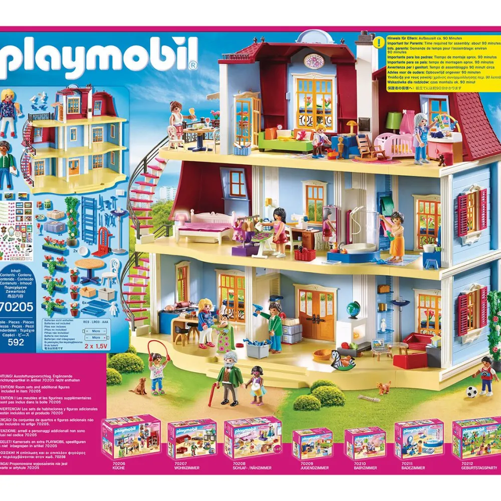 Varta Grande maison traditionnelle Playmobil Dollhouse 70205^ La Ville, La Police Et Les Secours|Le Sport, Les Loisirs Et Les Vacances