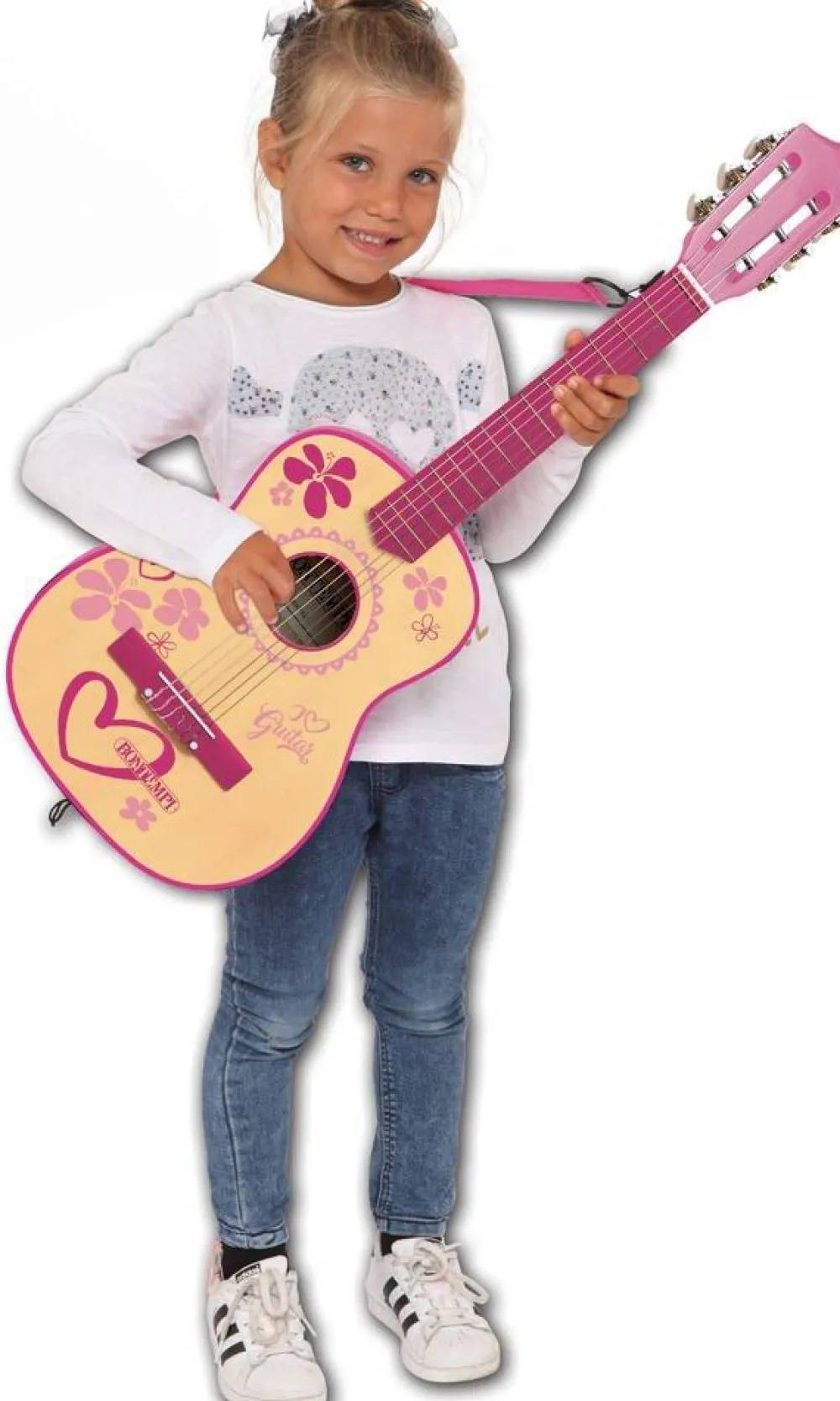Bontempi Guitare En Bois Avec Bandoulière Pour Jeunes Filles^ Pianos, Guitares Et Instruments À Cordes