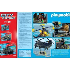 Playmobil Hélicoptère des Forces spéciales City Action 71149^ La Ville, La Police Et Les Secours