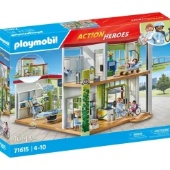 Playmobil Hôpital aménagé avec toit végétal Action Heroes 71615^ La Ville, La Police Et Les Secours