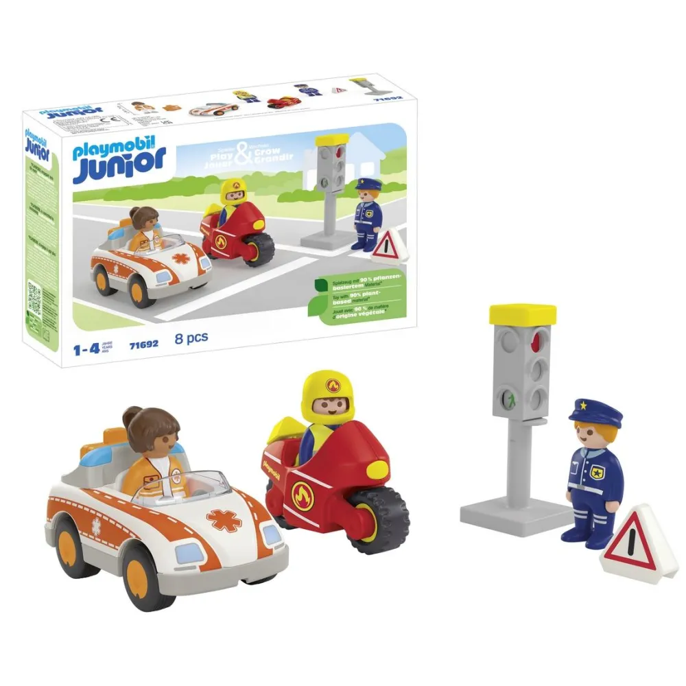 Playmobil Héros du quotidien Junior 71692^ La Ville, La Police Et Les Secours
