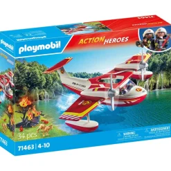 Playmobil Hydravion avec pompier Action heroes 71463^ La Ville, La Police Et Les Secours